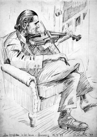 Drawing of John Loughran (1927–87) by Eamonn O&#039;Doherty